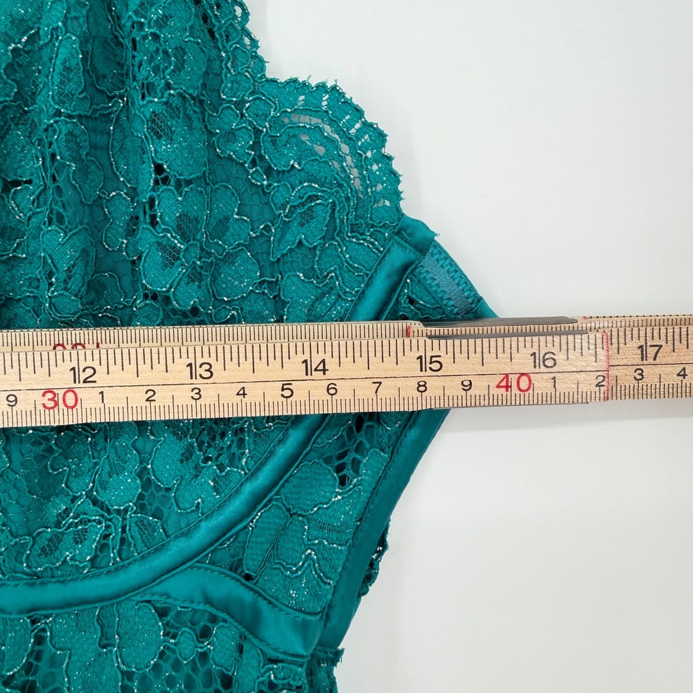 NWT For Love & Lemons Creamsicle Lace Slip Dress Teal Underwire Cutout L - Picture 10 of 13